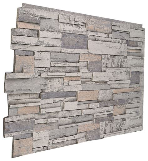 Faux Stacked Stone Wall Panel 48w X 36h Traditional Wall Panels