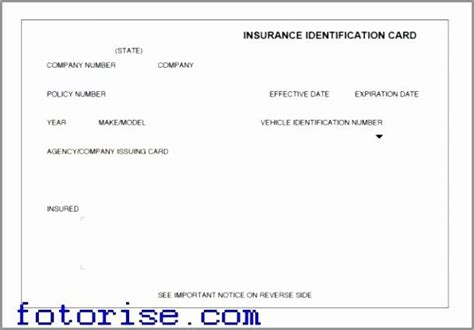 Auto Insurance Card Template Pdf Lovely Illinois Fake Insurance Card