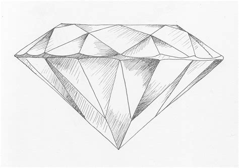 Diamond Life In Pen And Ink Diamond Sketch Diamond Drawing Diamond