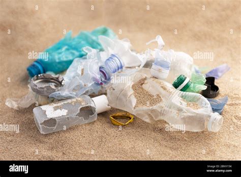A Lot Of Rubbish Washed Up On The Beach Stock Photo Alamy