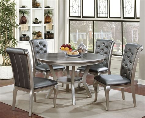 Whether you're looking specifically for small dining room sets, round dining room sets or modern dining room sets, we have options to suit every style. Amina Champagne Round Dining Room Set from Furniture of ...
