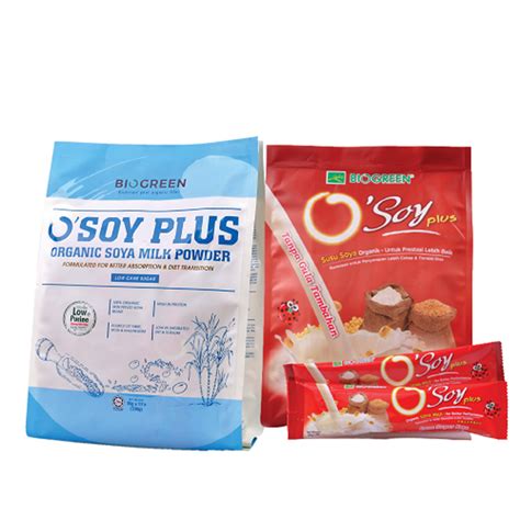 Biogreen2u Online Organic Store 2 X Biogreen Osoy Plus Organic Soya Milk Powder Sachet Pack