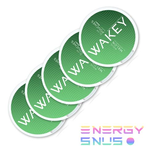 Wakey Melon Wave Nicotine Free Snus 5pack Energy Snus