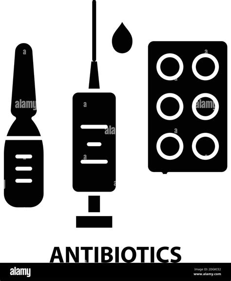 Antibiotics Icon Black Vector Sign With Editable Strokes Concept