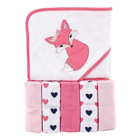 Luvable Friends Hooded Towel And 5 Washcloths Foxy Babypro