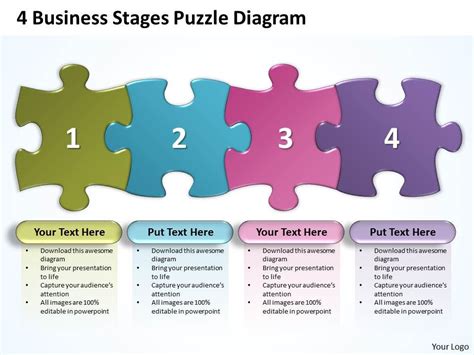 4 Business Stages Puzzle Diagram Powerpoint Templates Ppt Presentation