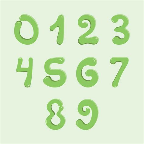 1 To 10 Green Numbers Set 24789188 Vector Art At Vecteezy