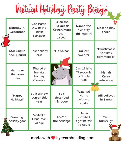 Christmas Bingo For Office Party