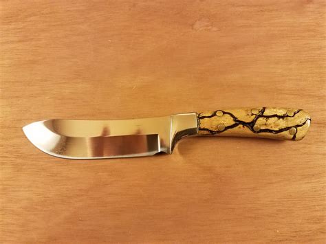 Skinning Knife With Maple Handles And Lichtenberg Wood Burn Skinning