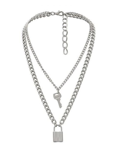 Lock Key Decoration Chain Necklace Edgy Jewelry Girly Jewelry Jewelry
