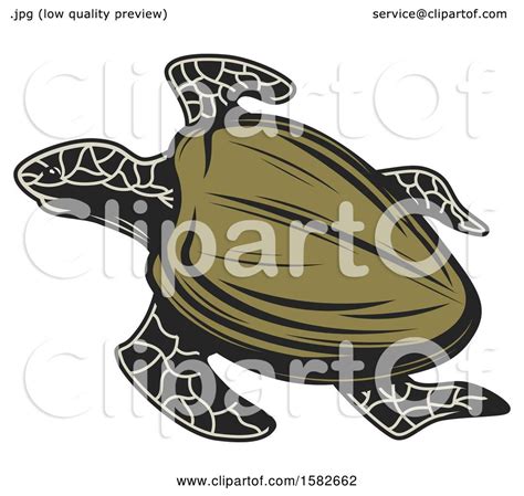 Clipart Of A Sea Turtle Royalty Free Vector Illustration By Vector