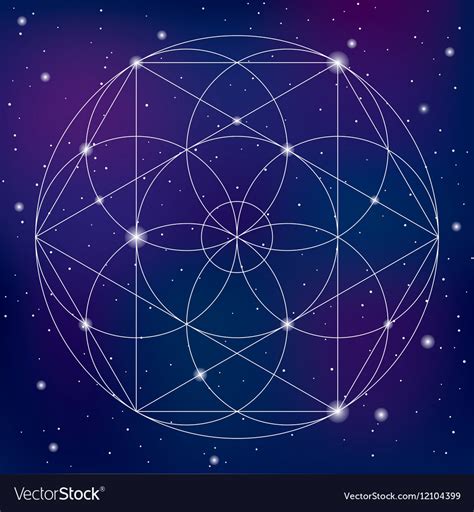 Sacred Geometry Symbol On Space Background Vector Image