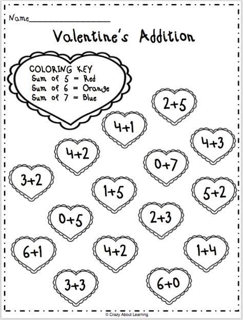 Valentines Day Color By Sum Worksheet Made By Teachers In 2021