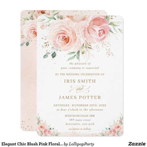 Pink And Gold Invitations Blush Wedding Invitations Christening