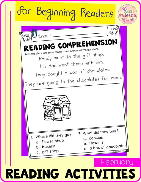 Reading Worksheet For Beginning Readers With The Words Reading