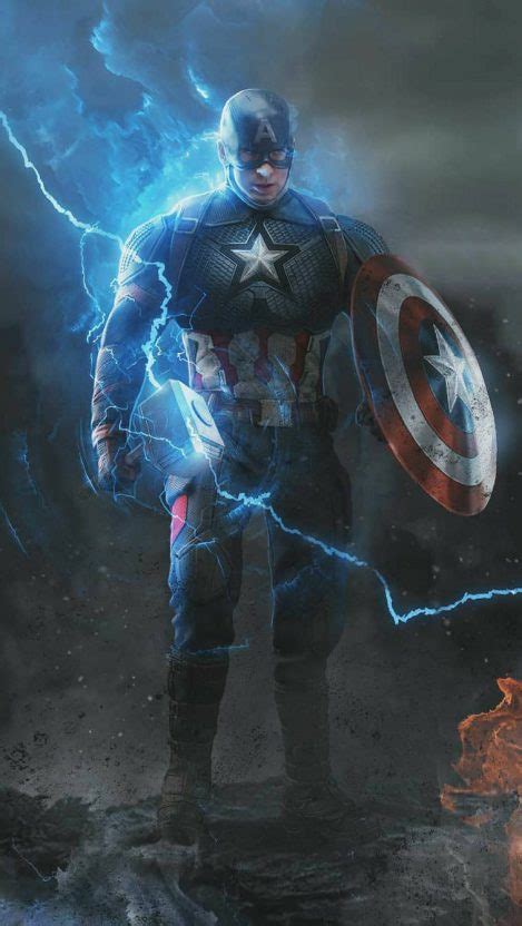 Captain With Thor Hammer And Shield Iphone Wallpaper Getintopik