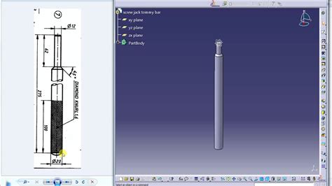 Screw Jacktommy Bar Part 7 Catia V5 Tutorial Easy Way To Make Youtube