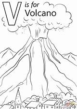 Volcano Coloring Pages Printable Letter Drawing Preschool Colouring Activities Kids Sheet Sheets Supercoloring Worksheets Vase Tickets Preschoolers Craft Alphabet Abc sketch template