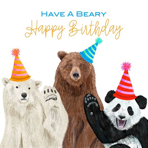 Bear Birthday Card Bear Card Bear Greetings Card Wildlife Card