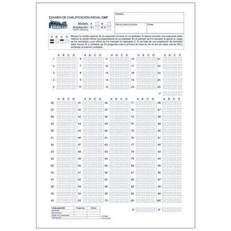 Hojas De Examen De CualificaciÓn Inicial Cap Modelo Oficial ⋆