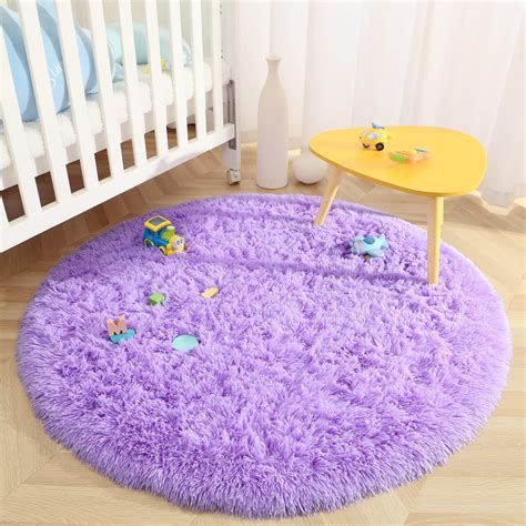 Terrug Super Soft Round Rugs For Kids Room Cute Fluffy