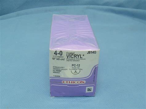 Ethicon J814g Vicryl Suture 4 0 Pc 12 Cutting Needle Da Medical