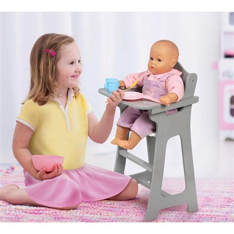 Badger Basket Executive Gray Doll High Chair Babysupermarket