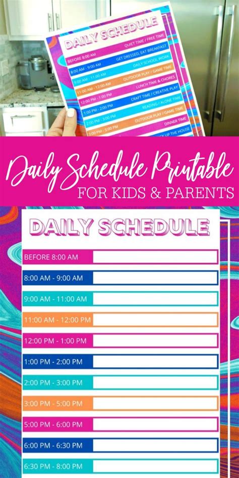 Free Printable Daily Schedule For Kids Roomshac