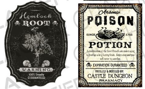 Halloween Poison Labels Halloween Witch Potion Labels Etsy