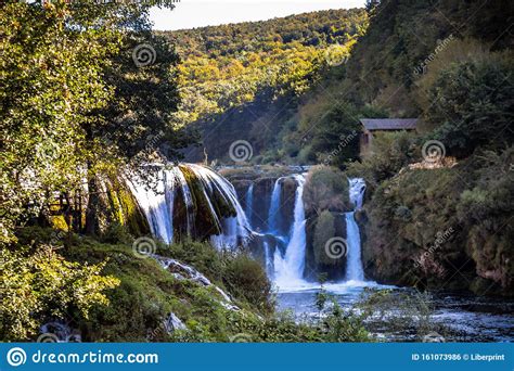 Waterfall Strbacki Buk On Una River Stock Photo Image Of Europe