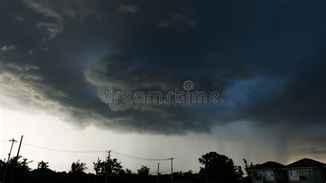 Heavy Rain Storm Clouds Thunderstorm Dramatic Sky Stock Photo Image