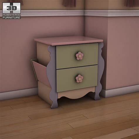 3d Model Ashley Doll House Sleigh Nightstand Vr Ar Low Poly Cgtrader