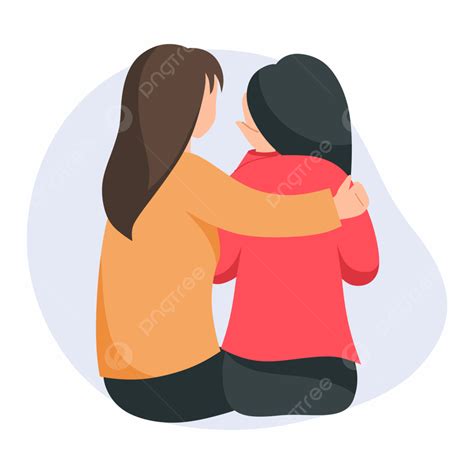 Comforting Friend Vector Hd Png Images Woman Comforts Her Friend Sad