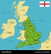 Political map england with regions Royalty Free Vector Image
