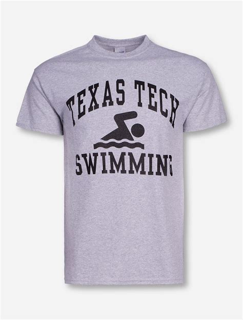Texas Tech Swimming On Heather Grey T Shirt Red Raider Outfitter