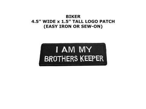 I Am My Brothers Keeper Iron On Or Sew On Embroidered Patch Novelty