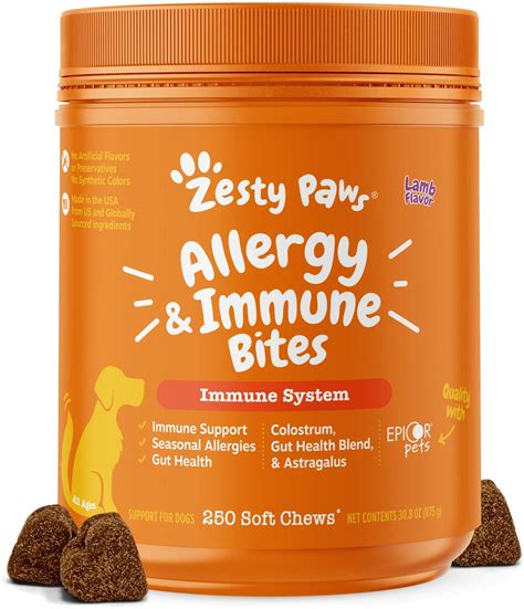 Zesty Paws Aller Immune Bites Lamb Flavor Immune System Soft Chews Dog