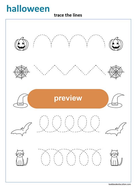 Worksheet Halloween Tracing