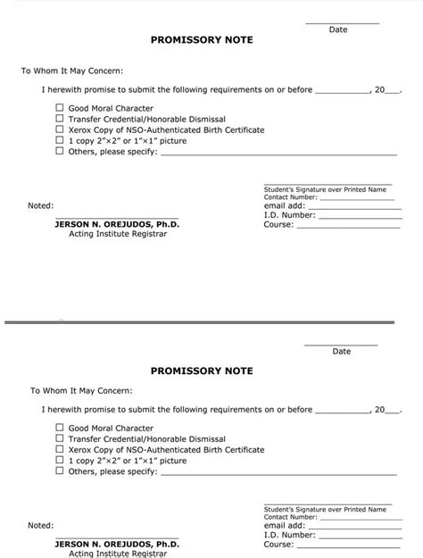 Promissory note tuition fee example. Student Promissory Note Example For Tuition Fee