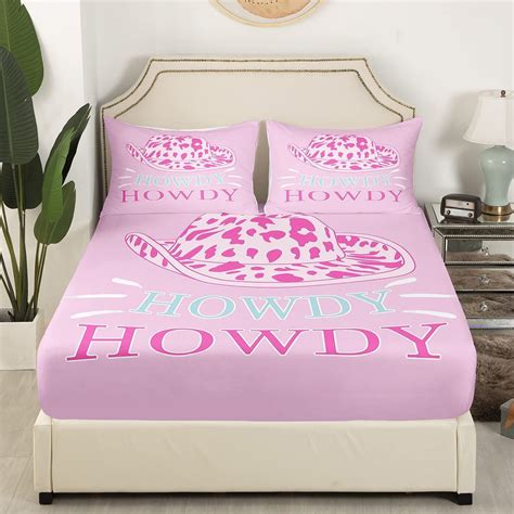 Qibaidan Homewish Pink Leopard Print Fitted Sheet Full Size Cheetah