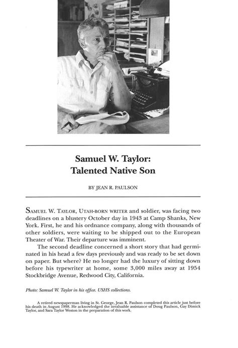 Samuel W Taylor Talented Native Son Issuu