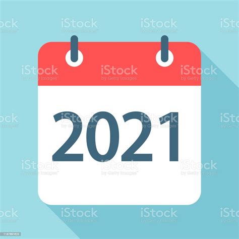 2021 Year Calendar Leaf Icon Vector Illustration Stock Illustration