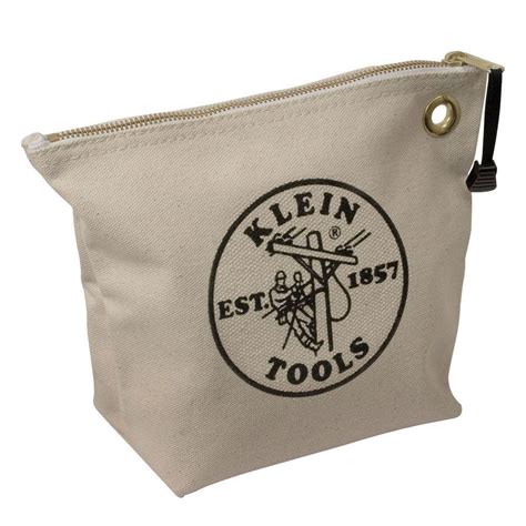 Klein Tools Consumables Natural Canvas Zipper Bag 5539nat The Home Depot