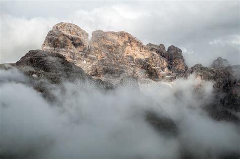 Dolomites Mountains In The Clouds Stock Photo Image Of Summer Clouds