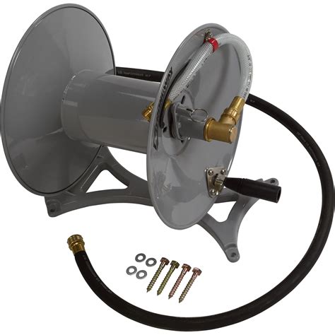 Strongway Wall Mount Hose Reel With 6ft Lead In Hose — Holds 58in X