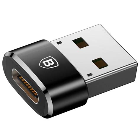 Slim and sleek connector tailored to fit mobile device product designs, yet robust enough for laptops and tablets. Baseus Mini Series USB 2.0 / USB 3.1 Type-C Adapter - Black