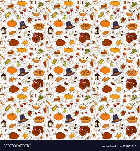 Happy Thanksgiving Day Seamless Pattern Royalty Free Vector