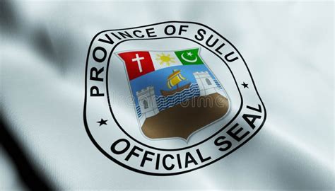 3d Waving Philippines Province Flag Of Sulu Closeup View Stock