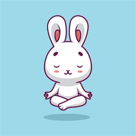 Premium Vector Cute Rabbit Yoga Cartoon Illustration