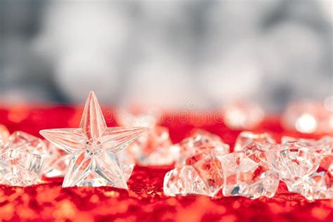 Christmas Crystal Star On Ice Cubes Stock Image Image Of Holiday